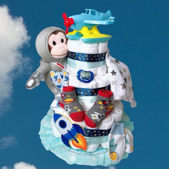 Astronaut Diaper Cake Baby Shower gift